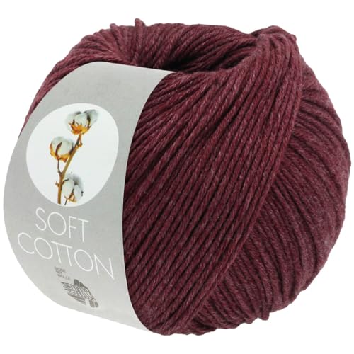 LANA GROSSA Soft Cotton | Weiches Baumwollgarn mit modernem Mikrofaseranteil | Handstrickgarn aus 70% Baumwolle & 30% Polyacryl | 50g Wolle zum Stricken & Häkeln | 140m Garn FB44 von Lana Grossa