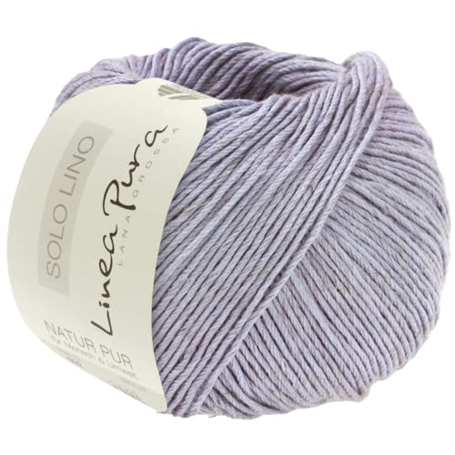 LANA GROSSA Solo Lino | Leinen-Look | Handstrickgarn aus 80% Leinen Viskose & 20% Leinen | 50g Wolle zum Stricken & Häkeln | 120m Garn FB65 von Lana Grossa