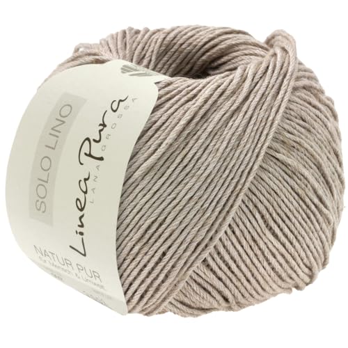 LANA GROSSA Solo Lino | Leinen-Look | Handstrickgarn aus 80% Leinen Viskose & 20% Leinen | 50g Wolle zum Stricken & Häkeln | 120m Garn FB55 von Lana Grossa