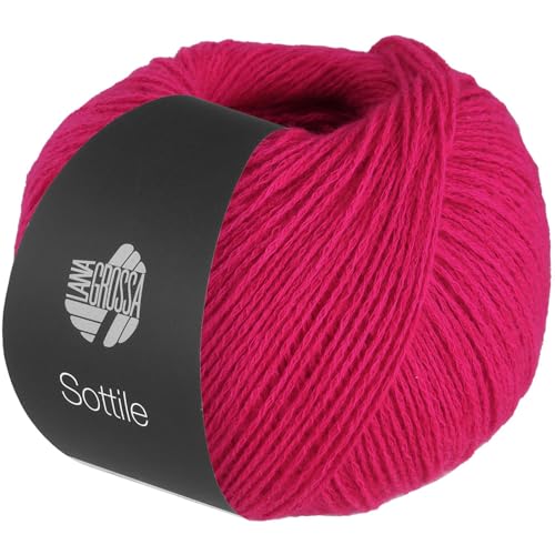 LANA GROSSA Sottile | Zarte Netzgarnstruktur aus Baumwolle, gefüllt mit feinen Merinofasern | Handstrickgarn aus 85% Baumwolle & 15% Schurwolle (Merino) | 50g Stricken & Häkeln | 250m Garn FB5 von Lana Grossa