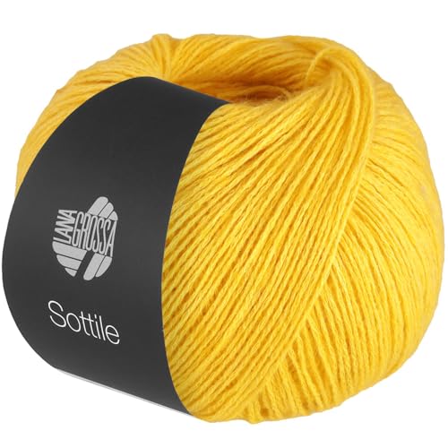 LANA GROSSA Sottile | Zarte Netzgarnstruktur aus Baumwolle, gefüllt mit feinen Merinofasern | Handstrickgarn aus 85% Baumwolle & 15% Schurwolle (Merino) | 50g Stricken & Häkeln | 250m Garn FB1 von Lana Grossa