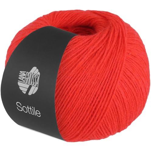 LANA GROSSA Sottile | Zarte Netzgarnstruktur aus Baumwolle, gefüllt mit feinen Merinofasern | Handstrickgarn aus 85% Baumwolle & 15% Schurwolle (Merino) | 50g Stricken & Häkeln | 250m Garn FB4 von Lana Grossa