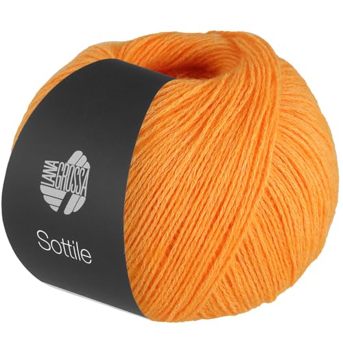 LANA GROSSA Sottile | Zarte Netzgarnstruktur aus Baumwolle, gefüllt mit feinen Merinofasern | Handstrickgarn aus 85% Baumwolle & 15% Schurwolle (Merino) | 50g Stricken & Häkeln | 250m Garn FB2 von Lana Grossa
