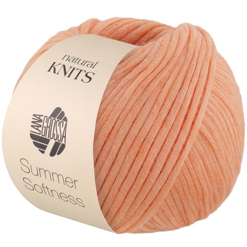 LANA GROSSA Summer Softness | Zartes Baumwollschlauchgarn, voluminös gefüllt mit flauschigen Merinofasern | Handstrickgarn aus 80% Baumwolle (Bio) & 20% Schurwolle (Merino superfein) | 50g / 130m von Lana Grossa