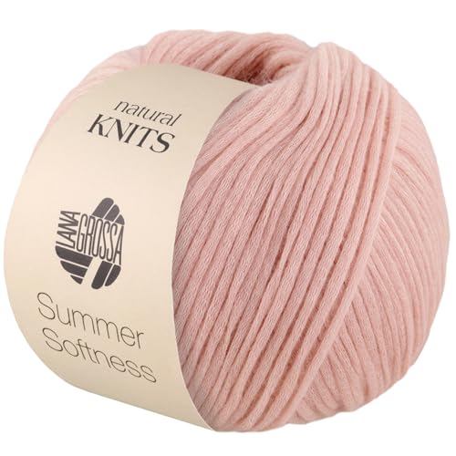 LANA GROSSA Summer Softness | Zartes Baumwollschlauchgarn, voluminös gefüllt mit flauschigen Merinofasern | Handstrickgarn aus 80% Baumwolle (Bio) & 20% Schurwolle | 50g / 130m FB10 von Lana Grossa