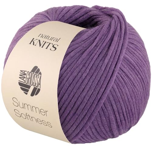 LANA GROSSA Summer Softness | Zartes Baumwollschlauchgarn, voluminös gefüllt mit flauschigen Merinofasern | Handstrickgarn aus 80% Baumwolle (Bio) & 20% Schurwolle | 50g / 130m FB9 von Lana Grossa