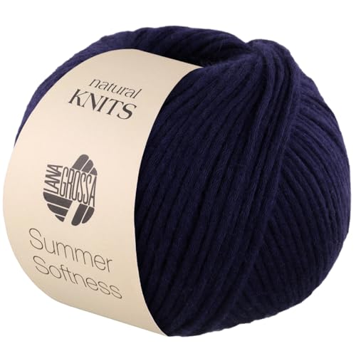 LANA GROSSA Summer Softness | Zartes Baumwollschlauchgarn, voluminös gefüllt mit flauschigen Merinofasern | Handstrickgarn aus 80% Baumwolle (Bio) & 20% Schurwolle | 50g / 130m FB15 von Lana Grossa