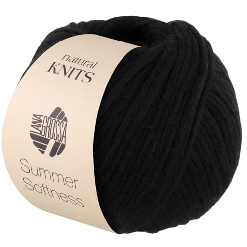 LANA GROSSA Summer Softness | Zartes Baumwollschlauchgarn, voluminös gefüllt mit flauschigen Merinofasern | Handstrickgarn aus 80% Baumwolle (Bio) & 20% Schurwolle (Merino superfein) | 50g / 130m von Lana Grossa