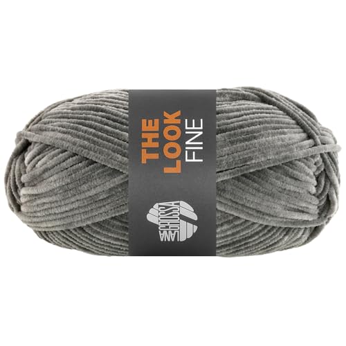 LANA GROSSA The Look Fine | Feines und samtig weiches Chenillegarn | Handstrickgarn aus 100% Polyester | 50g Wolle zum Stricken & Häkeln | 100m Garn von Lana Grossa