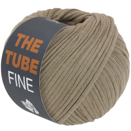 LANA GROSSA The Tube Fine | Dünnes, gefülltes Baumwollschlauchbändchen - ideal für Dekoartikel & Taschen | Handstrickgarn aus Baumwolle & Polyamid | 100g Wolle zum Stricken & Häkeln | 140m Garn FB113 von Lana Grossa