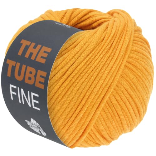 LANA GROSSA The Tube Fine | Dünnes, gefülltes Baumwollschlauchbändchen - ideal für Dekoartikel & Taschen | Handstrickgarn aus Baumwolle & Polyamid | 100g Wolle zum Stricken & Häkeln | 140m Garn von Lana Grossa