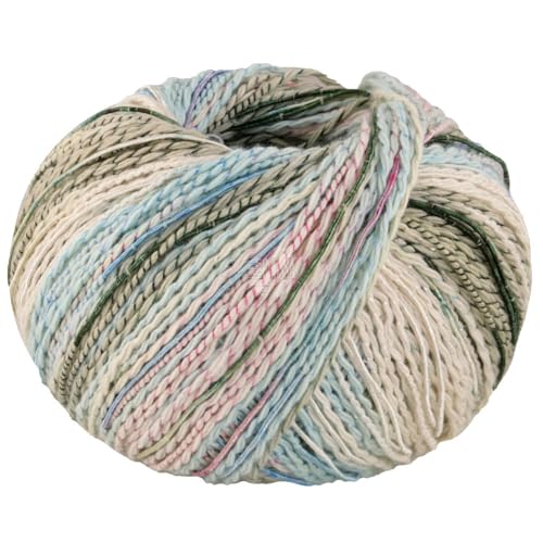 LANA GROSSA Torto | Baumwoll-Effektgarn mit doppeltem Farbeffekt, unregelmäßig mit glänzenden Faden | Handstrickgarn aus 90% Baumwolle & 10% Polyamid | 50g Wolle zum Stricken & Häkeln | 120m Garn FB2 von Lana Grossa