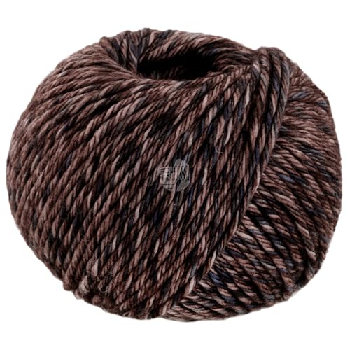 LANA GROSSA Vintage Chunky | Merinoklassiker mit Ton in Ton Farbeffekt | Handstrickgarn aus 100% Schurwolle (Merino) | 50g Wolle zum Stricken & Häkeln | 80m Garn FB 12 Graubraun/Dunkelgrau von Lana Grossa