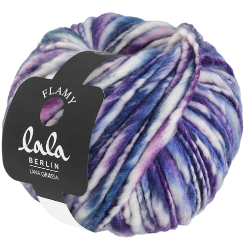 LANA GROSSA lala Berlin Flamy | Das moderne Flammengarn aus weichen Merinofasern | Handstrickgarn aus 100% Schurwolle (Merino) | 100g Wolle zum Stricken & Häkeln | 70m Garn von Lana Grossa