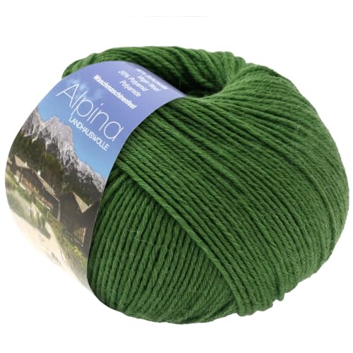 Lana Grossa ALPINA LANDHAUSWOLLE 50 g Trachten stricken edle Trachtenwolle 210 m, Farbe:079 - Grün von Lana Grossa