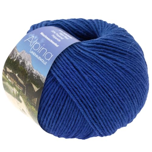 Lana Grossa ALPINA LANDHAUSWOLLE 50 g Trachten stricken edle Trachtenwolle 210 m, Farbe:081 - Blau von Lana Grossa