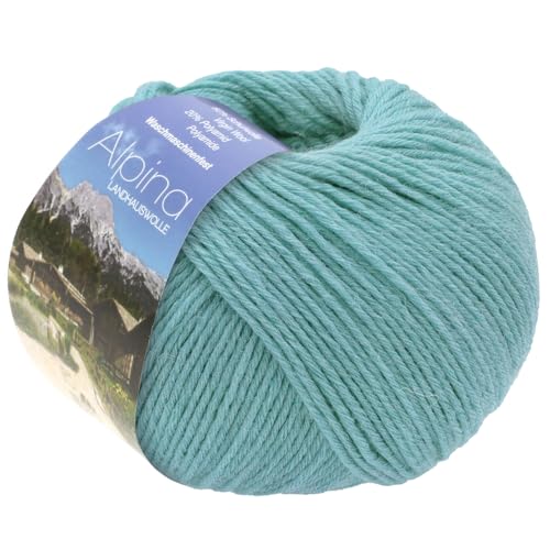 Lana Grossa ALPINA LANDHAUSWOLLE 50 g Trachten stricken edle Trachtenwolle 210 m, Farbe:082 - Türkisblau von Lana Grossa