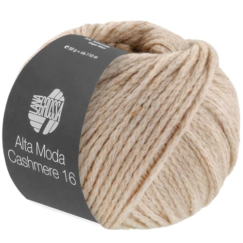 LANA GROSSA Alta Moda Cashmere 16 | Feinste 16 Mikron Merinowolle mit Kaschmiranteil | Handstrickgarn aus 78% Schurwolle (Merino) 12% Kaschmir & 10% Polyamid (Nylon) | 50g zum Stricken | 110m Garn 76 von Lana Grossa