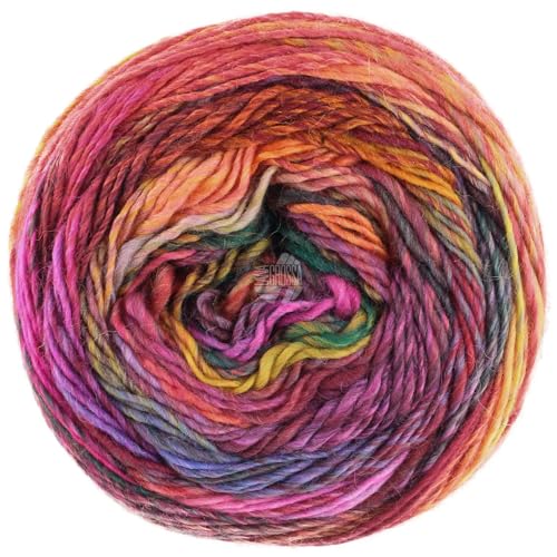LANA GROSSA Colorissimo | Farbenfrohes Merino-Dochtgarn | Handstrickgarn aus 100% Schurwolle (Merino extrafein) | 100g Wolle zum Stricken & Häkeln | 300m Garn 218 von Lana Grossa