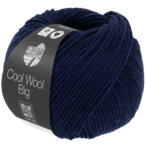 Lana Grossa COOL WOOL Big Mélange 50 g extrafeine Merinowolle in dezenten Mélange-Tönen 120 m, Farbe:1694 - Nachtblau meliert von Lana Grossa