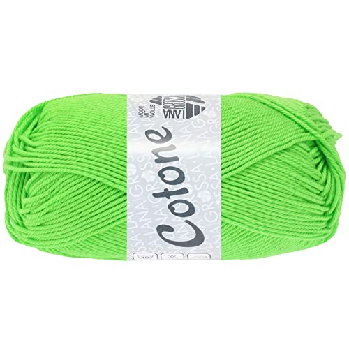 LANA GROSSA Cotone Neon | Baumwollbasicgarn | Handstrickgarn aus 100% Baumwolle | 50g Wolle zum Stricken & Häkeln | 125m Garn von Lana Grossa