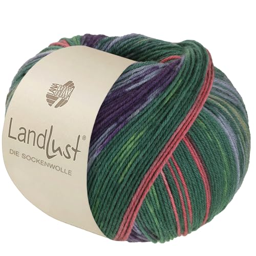 LANA GROSSA Landlust die Sockenwolle | Garn aus Merinowolle in verschiedenen Farben | Handstrickgarn aus 80% Schurwolle (Merino) & 20% Polyamid | 100g Wolle zum Stricken & Häkeln | 420m Garn von Lana Grossa