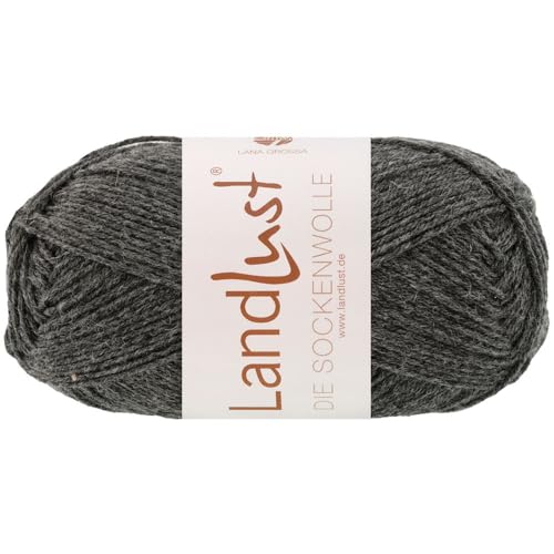 LANA GROSSA Landlust die Sockenwolle 50g | Klassisches Sockengarn in edlen Melangefarben aus 80% Schurwolle (Merino) & 20% Polyamid | 50g waschmaschinenfeste Wolle zum Stricken & Häkeln | 210m Garn LANA GROSSA Landlust die Sockenwolle 50g | Klassisches Sockengarn in edlen Melangefarben aus 80% Schurwolle (Merino) & 20% Polyamid | 50g waschmaschinenfeste Wolle zum Stricken & Häkeln | 210m Garn von Lana Grossa