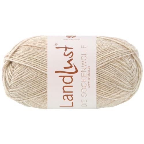 LANA GROSSA Landlust die Sockenwolle 50g | Klassisches Sockengarn in edlen Melangefarben aus 80% Schurwolle (Merino) & 20% Polyamid | 50g waschmaschinenfeste Wolle zum Stricken & Häkeln | 210m Garn von Lana Grossa