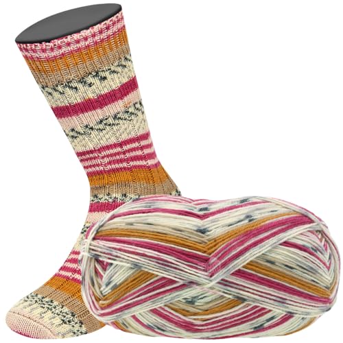Lana Grossa MEILENWEIT 100 g AKTION! zeitlose 4-fach Sockenwolle 420 m, Farbe:2985 - Gelb/Orange/Rost/Ocker von Lana Grossa