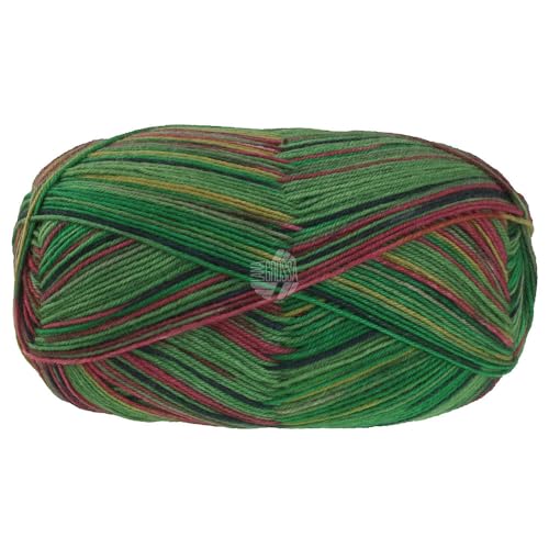 LANA GROSSA Meilenweit Caprese | Sockenklassiker, bedruckt und waschmaschinenfest | Handstrickgarn aus 80% Schurwolle & 20% Polyamid | 100g Wolle zum Stricken & Häkeln | 420m Garn FB 7037 von Lana Grossa