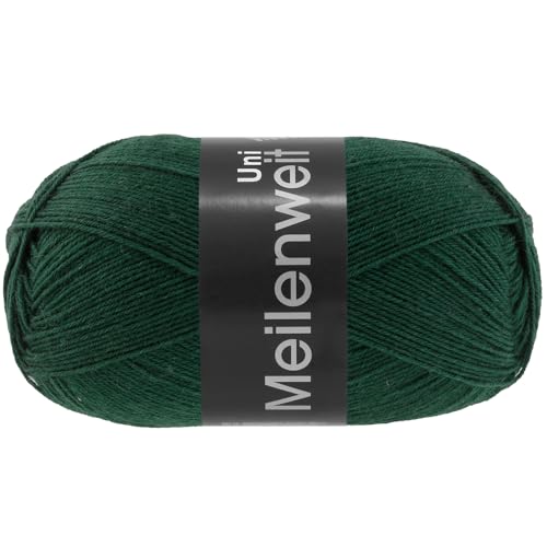 Lana Grossa MEILENWEIT 100 g UNI 4-fach Sockenwolle in Uni-Farben 420 m, Farbe:1397 - Tiefseegrün von Lana Grossa