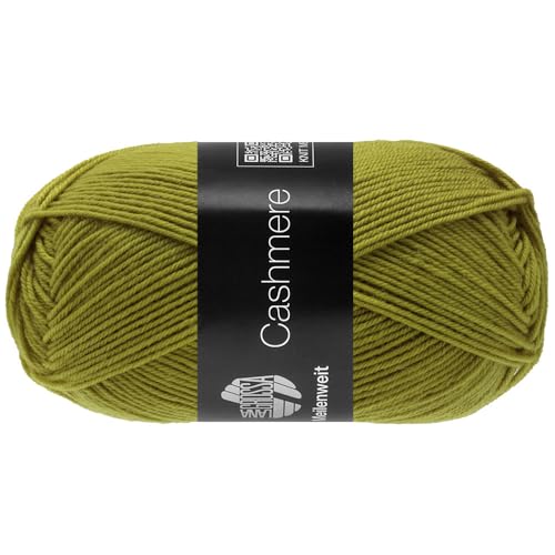 Lana Grossa MEILENWEIT 50 g CASHMERE weiche 4-fach Sockenwolle mit Kaschmir-Anteil 210 m, Farbe:073 - Kiwi von Lana Grossa