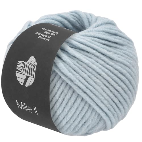 LANA GROSSA Mille II | Strapazierfähiges Mischgarn mit Merinowolle, waschmaschinenfest | Handstrickgarn aus 50% Schurwolle & 50% Acryl | 50g Wolle zum Stricken & Häkeln | 55m Garn FB 172 von Lana Grossa