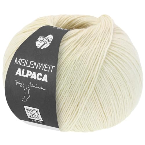 LANA GROSSA Meilenweit 100 Alpaca | Kuschelweiches Alpaka-Sockengarn, im Wollprogramm bis 30°C | Handstrickgarn aus 70% Alpaka & 30% Polyamid | 100g Wolle zum Stricken & Häkeln | 420m Garn von Lana Grossa