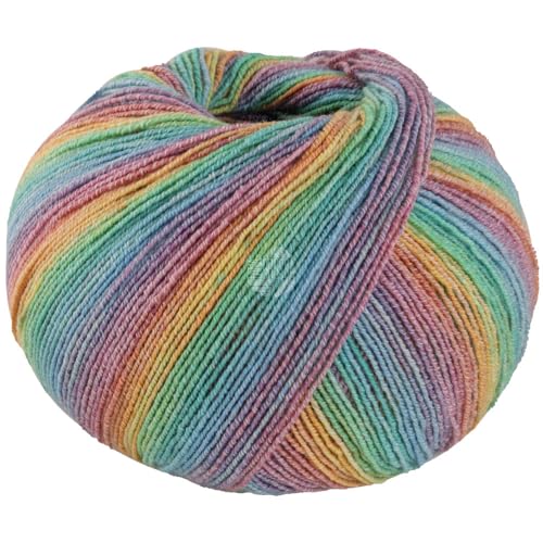 LANA GROSSA MW100 Cotton Bamboo Sole Mix | 4-fädiger Baumwoll Klassiker | Handstrickgarn aus 40% Baumwolle, 25% Schurwolle, 20% Viskose (Bambus), 8% Polyamid & 7% Polyester | 100g & 420m Wolle FB6416 von Lana Grossa