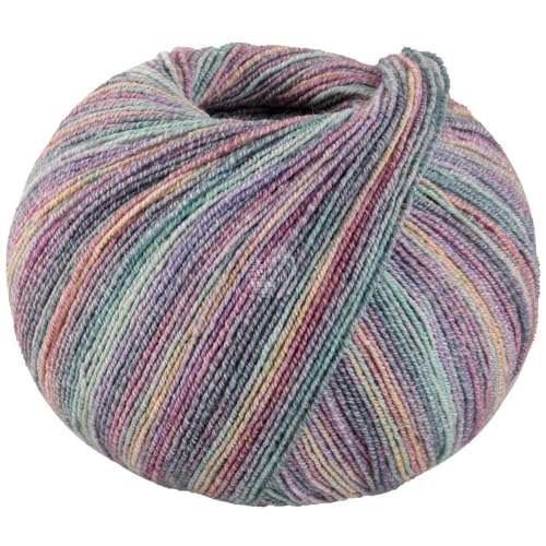 LANA GROSSA MW100 Cotton Bamboo Sole Mix | 4-fädiger Baumwoll Klassiker | Handstrickgarn aus 40% Baumwolle, 25% Schurwolle, 20% Viskose (Bambus), 8% Polyamid & 7% Polyester | 100g & 420m Wolle FB6418 von Lana Grossa