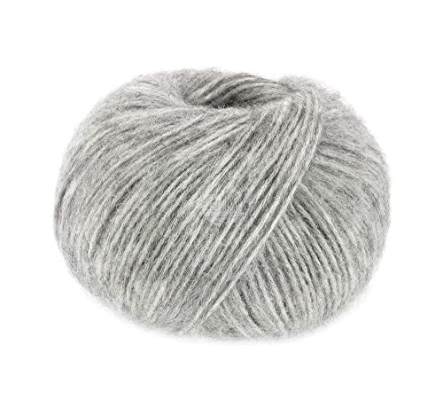 LANA GROSSA Natural Alpaca Pelo | Flauschige Netzgarnstruktur aus Baumwolle gefüllt mit Baby Alpakafasern und Merino Schurwolle | 50g Wolle zum Stricken & Häkeln | 125m Garn von Lana Grossa