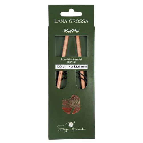 Lana Grossa Rundstricknadel Buche | nachhaltig & beliebt | leicht & robust | glatte Holzoberfläche | angenehmes Stricken mit rutschigem Garn | verschiedene Größen - 100/12,0 von Lana Grossa