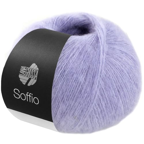 LANA GROSSA Soffio | Flauschiges Lace-Garn aus Merino- & Baumwolle mit 10% Kaschmir | Handstrickgarn aus 60% Schurwolle (Merino superfein), 30% Baumwolle (Bio) | 25g zum Stricken | 212m Garn FB 11 von Lana Grossa