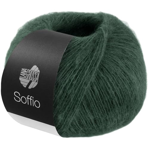 Lana Grossa SOFFIO 25 g flauschiges Lace-Garn aus Merinowolle mit Kaschmiranteil 215m, Farbe:033 - Tiefseegrün von Lana Grossa