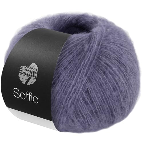 LANA GROSSA Soffio | Flauschiges Lace-Garn aus Merino- & Baumwolle mit 10% Kaschmir | Handstrickgarn aus 60% Schurwolle (Merino superfein), 30% Baumwolle (Bio) | 25g zum Stricken | 212m Garn FB 34 von Lana Grossa