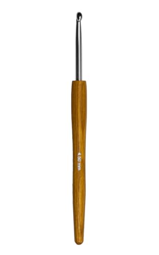 Lana Grossa Wollhäkelnadel mit Holz-Griff | natürlich & ergonomisch | ideal für Wolle & dickere Garne | glatter Haken für sauberes Arbeiten | komfortabel in der Hand | verschiedene Stärken - 14/4,5 von Lana Grossa