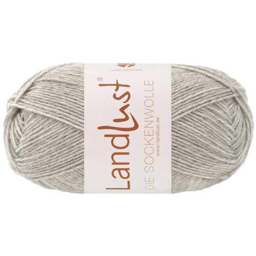 LANA GROSSA Landlust die Sockenwolle 50g | Klassisches Sockengarn in edlen Melangefarben aus 80% Schurwolle (Merino) & 20% Polyamid | 50g waschmaschinenfeste Wolle zum Stricken & Häkeln | 210m Garn von Lana Grossa