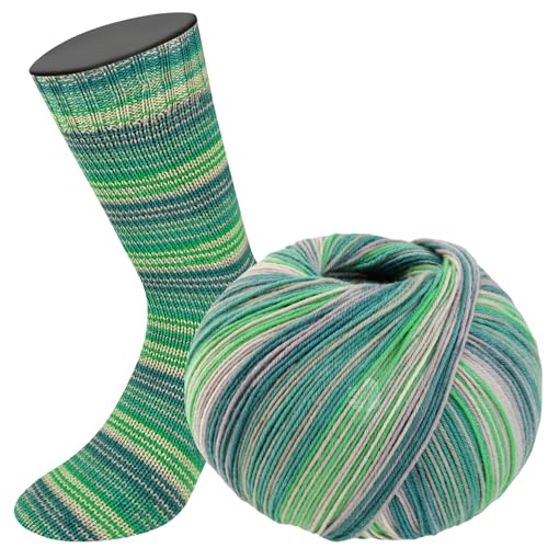 LANA GROSSA Meilenweit Seta | Hochwertiges Sockengarn mit Seidenanteil, waschmaschinenfest | Handstrickgarn 55% Schurwolle (Merino), Polyamid, & Seide | 100g Wolle zum Stricken & Häkeln | 400m Garn von Lana Grossa