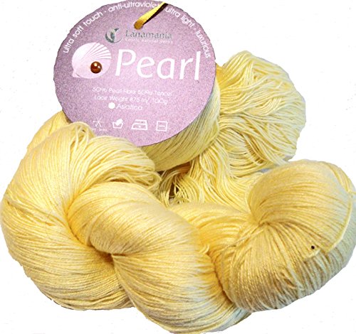 Lanamania P03 Pearl Asiatica Garn, Wolle, gelb, 15 x 13 x 8 cm von Lanamania