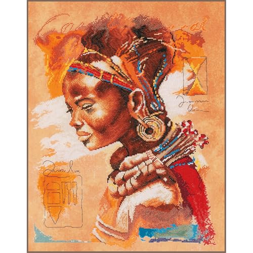 LANARTE Kreuzstich Stickpackungen Gezählter Kreuzstichbilder Set AFRIKANERIN Wanddekoration Handarbeit Set für Erwachsene 39 x 49 cm DIY Deko Bastelset Handwerker Kreative Geschenkset LANARTE Kreuzstich Stickpackungen Gezählter Kreuzstichbilder Set AFRIKANERIN Wanddekoration Handarbeit Set für Erwachsene 39 x 49 cm DIY Deko Bastelset Handwerker Kreative Geschenkset von Lanarte