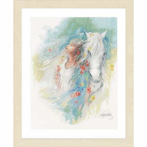 Lanarte Kreuzstich Stickpackungen Gezählter Kreuzstichbilder Set "THOUGHTS" Wanddekoration Handarbeit Set für Erwachsene 36 x 44 cm DIY Deko Bastelset Handwerker Kreative Geschenkset von Lanarte