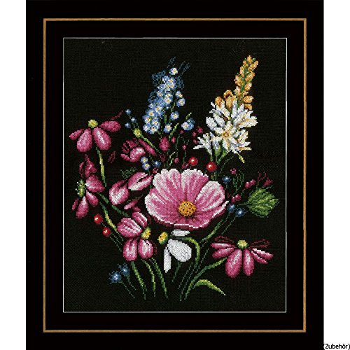 Lanarte Zählmusterpackung Blumenpracht Aida Kreuzstichpackung, Baumwolle, Mehrfarbig, 31 x 36 x 0.3 cm von Lanarte