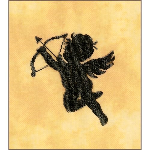 Lanarte Kreuzstich Stickpackungen Gezählter Kreuzstichbilder Set CUPIDO II Wanddekoration Handarbeit Set für Erwachsene 12 x 12 cm DIY Deko Bastelset Handwerker Kreative Geschenkset von Lanarte