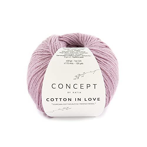Cotton in Love de Katia Baumwolle und Wolle, 50 g und 115 m, Make-up-Farbe (53) von Lanas Katia